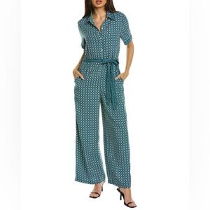 Max Studio Blue Patterned Jumpsuit